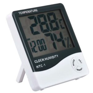 HTC-1 High Precision Large Screen Electronic Indoor Temperature, Humidity Thermometer with Clock Alarm