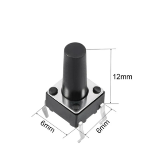 4Pin Round Button SPST Tactile Micro Switch - Height 12mm