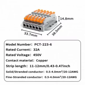 PCT-223-6 Stationary Type, Quick Connection Terminal