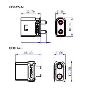 Amass XT30AW Male Connector