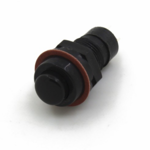 Black DS-211 10MM 2PIN Self-Locking Round Button Switch